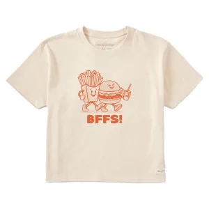 Women's Burger and Fries BFFs Short Sleeve Crusher Boxy Tee Life is Good