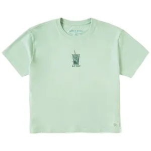Women's But First Iced Coffee Short Sleeve Crusher Boxy Tee Life is Good