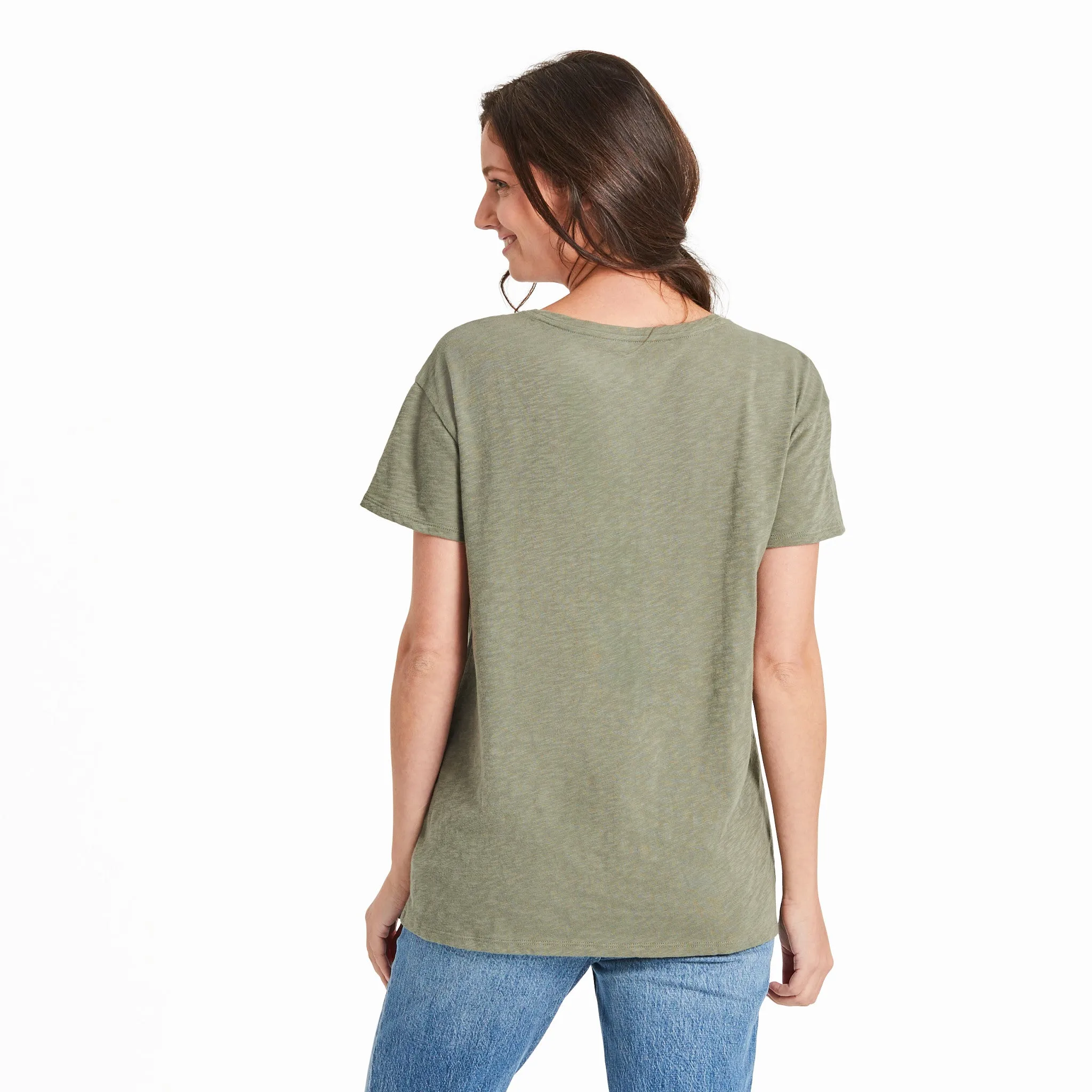 Women's Butterflies and Wildflowers Slub Easy Fit Tee Life is Good