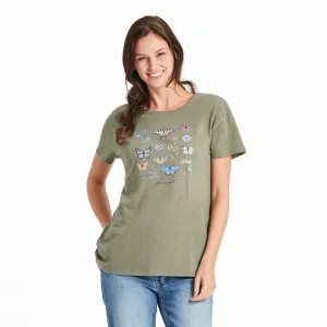 Women's Butterflies and Wildflowers Slub Easy Fit Tee Life is Good