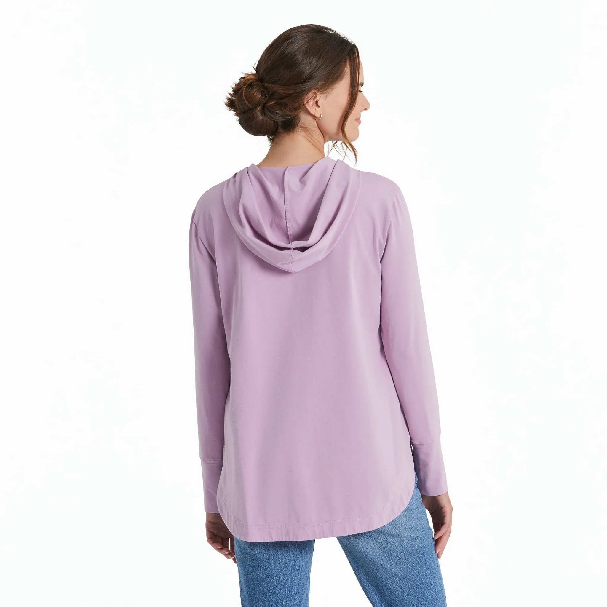 Women's Butterfly and Floral Compass Crusher-FLEX Hoodie Tunic Life is Good