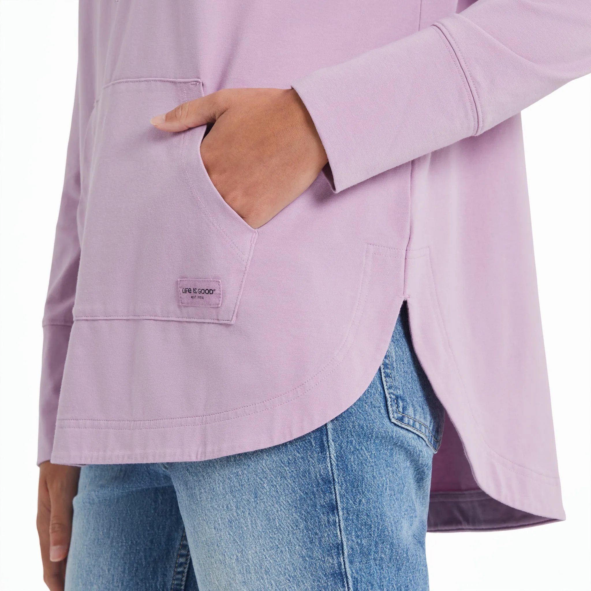Women's Butterfly and Floral Compass Crusher-FLEX Hoodie Tunic Life is Good