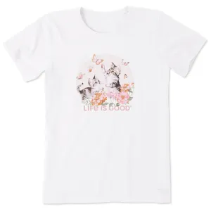 Women's Butterfly Kittens Short Sleeve Tee Life is Good