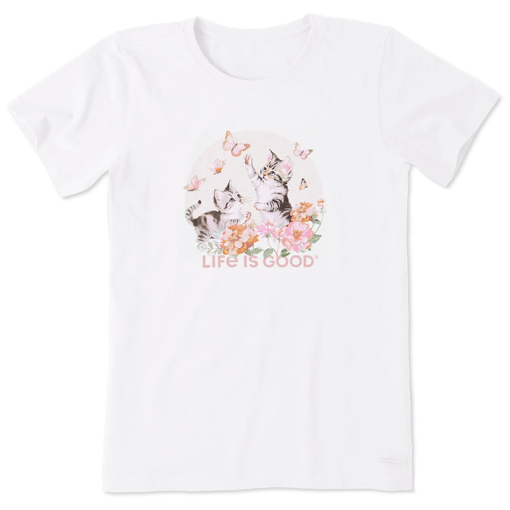 Women's Butterfly Kittens Short Sleeve Tee Life is Good