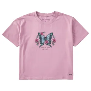 Women's Butterfly Take it Slow Short Sleeve Crusher Boxy Tee Life is Good