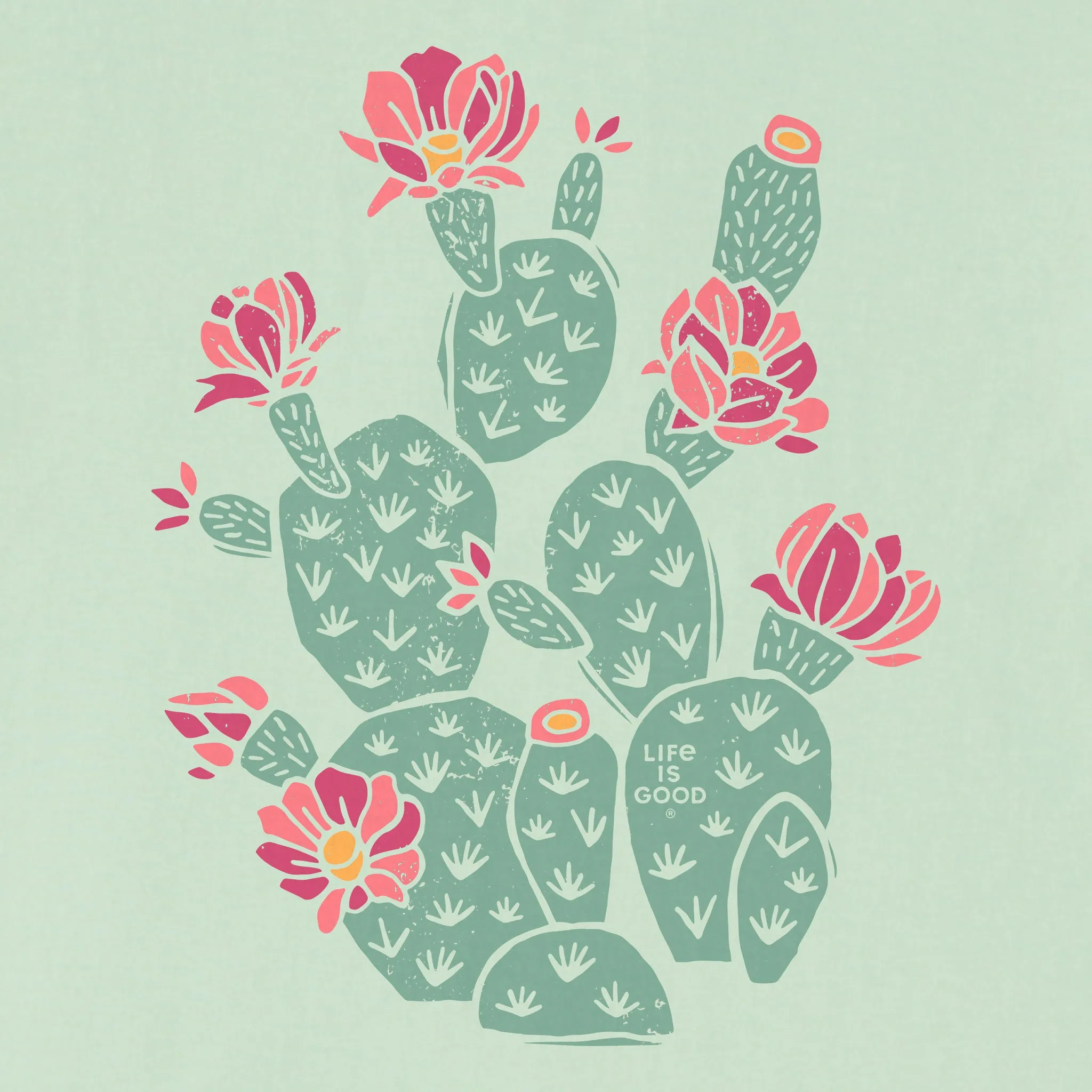 Women's Cactus Flowers Short Sleeve Crusher Tee Life is Good