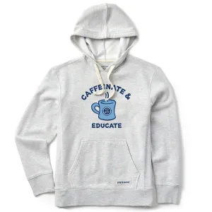 Women's Caffeinate and Educate Simply True Fleece Hoodie Life is Good