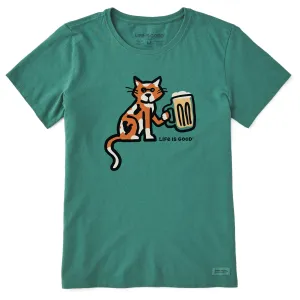 Women's Calico Al with Beer Short Sleeve Crusher Tee Life is Good