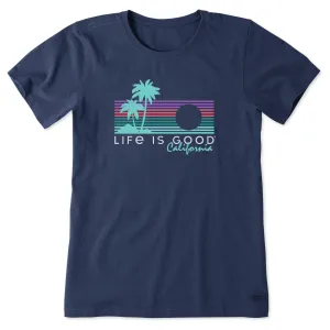Women's California Rainbow Palms Short Sleeve Crusher Tee Life is Good