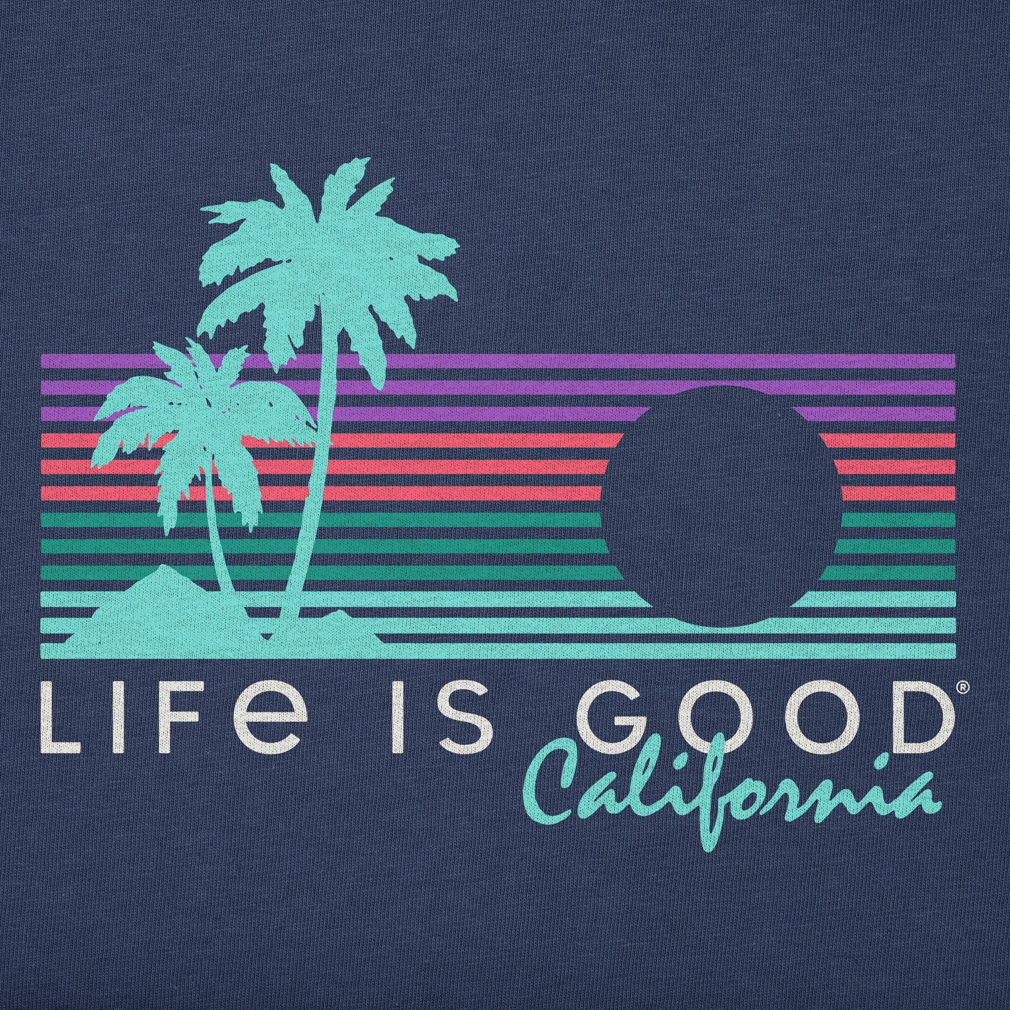 Women's California Rainbow Palms Short Sleeve Crusher Tee Life is Good