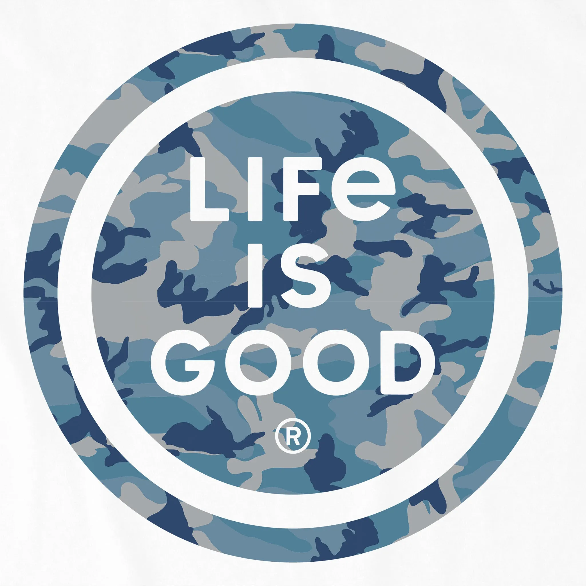 Women's Camo Coin Short Sleeve Crusher Vee Life is Good