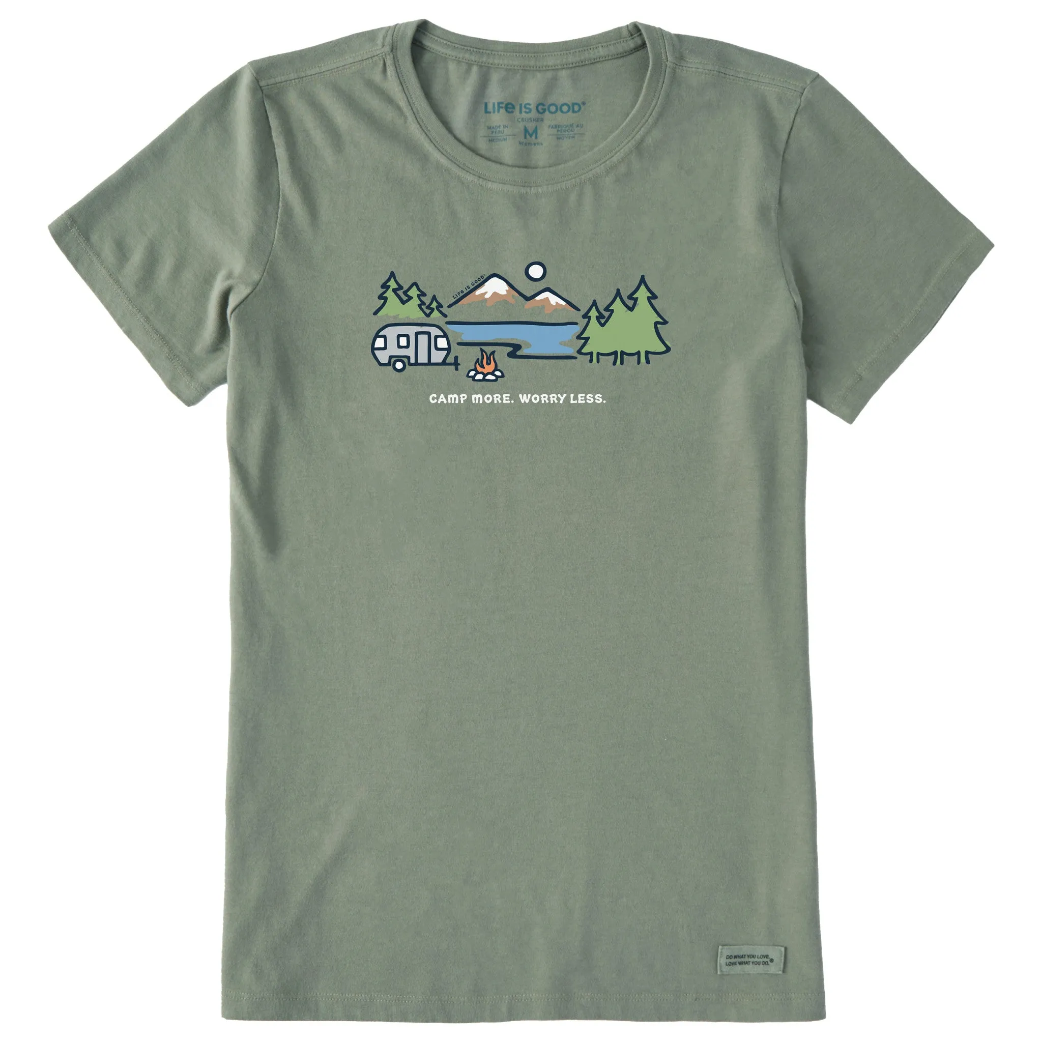 Women's Camp More Lakeside Camper Short Sleeve Tee Life is Good