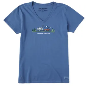 Women's Camp More on the Road Short Sleeve Vee Life is Good