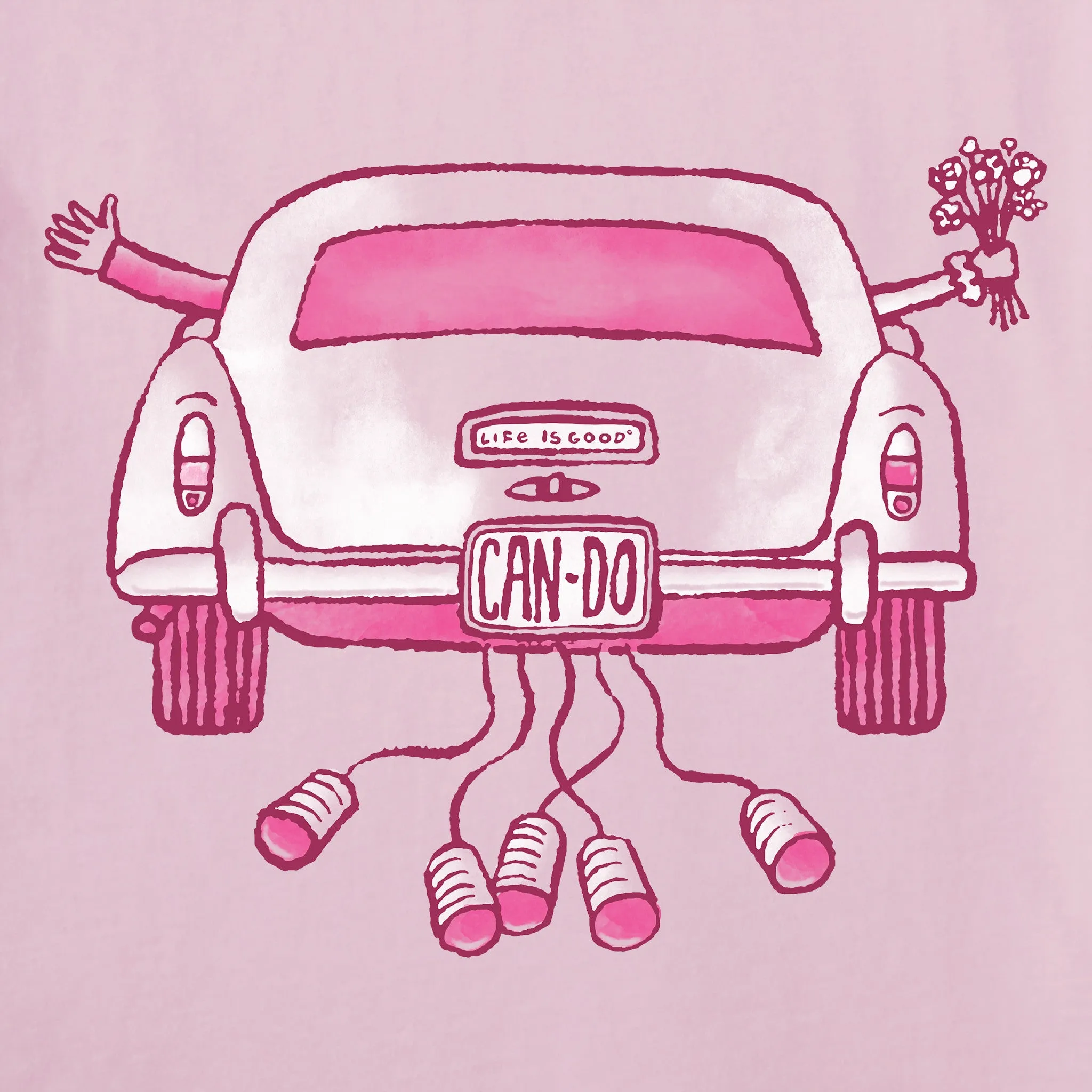Women's Can Do Wedding Car Short Sleeve Tee Life is Good