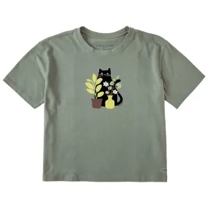 Women's Can you see the Cat? Short Sleeve Crusher Boxy Tee Life is Good