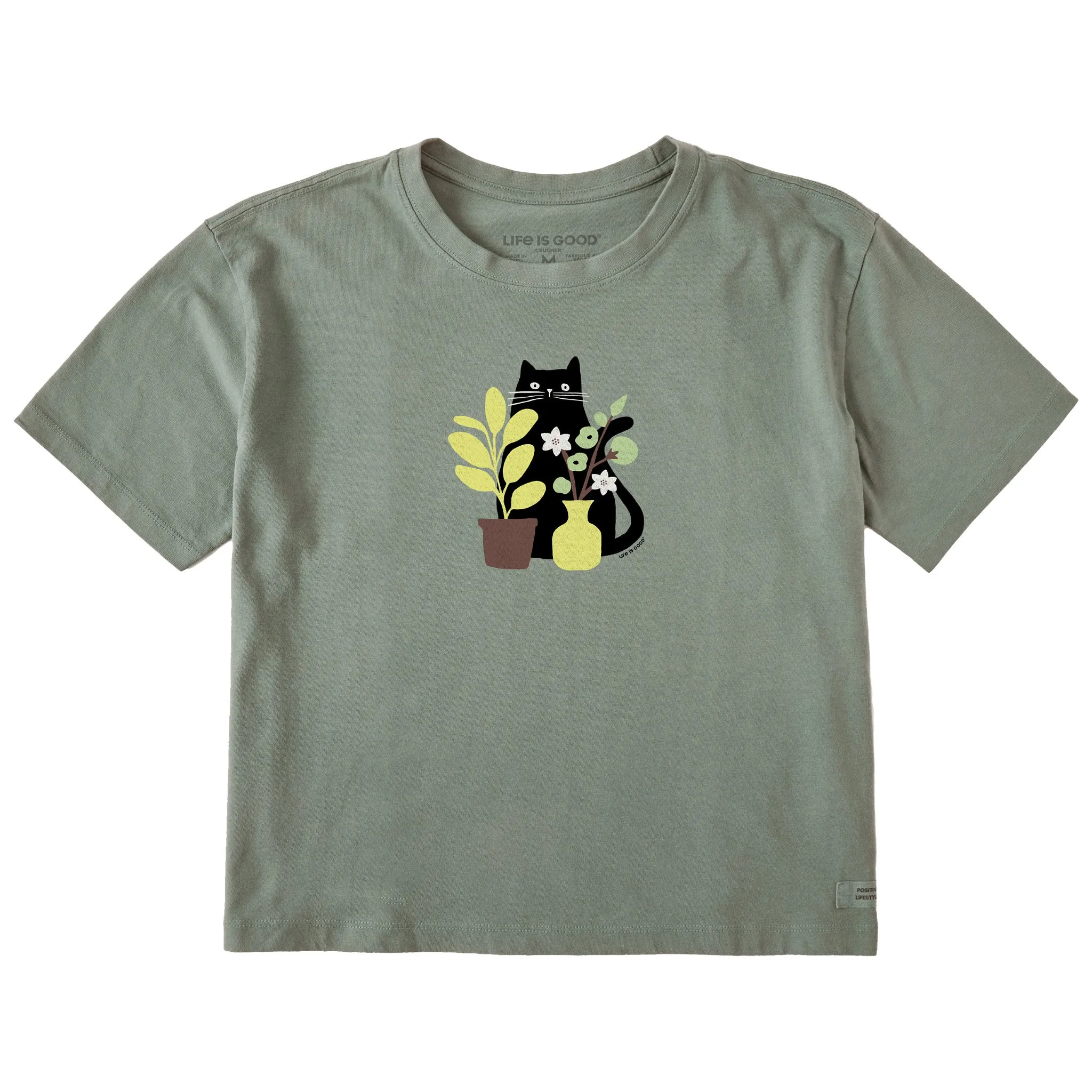 Women's Can you see the Cat? Short Sleeve Crusher Boxy Tee Life is Good