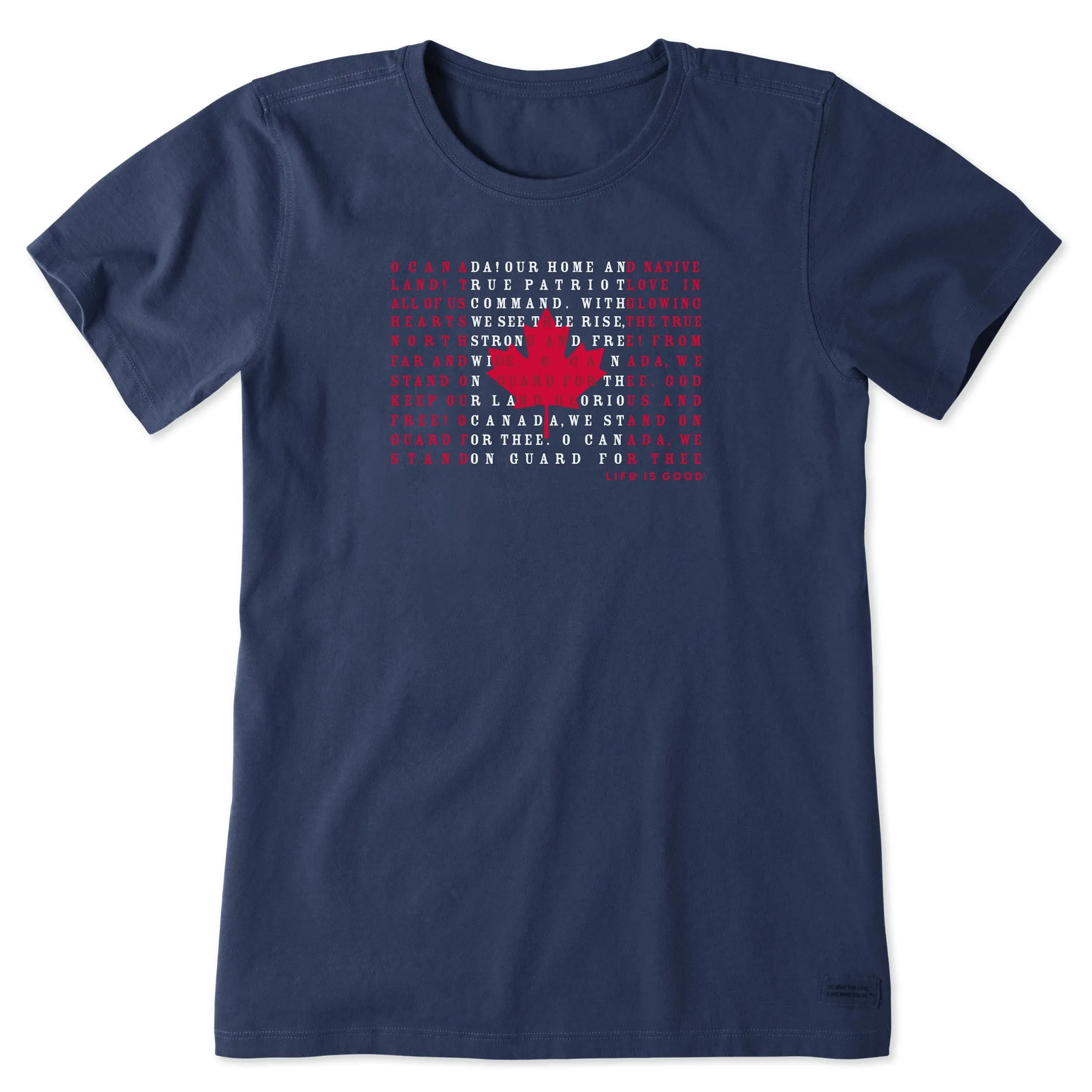 Women's Canada Anthem Flag Short Sleeve Tee Life is Good