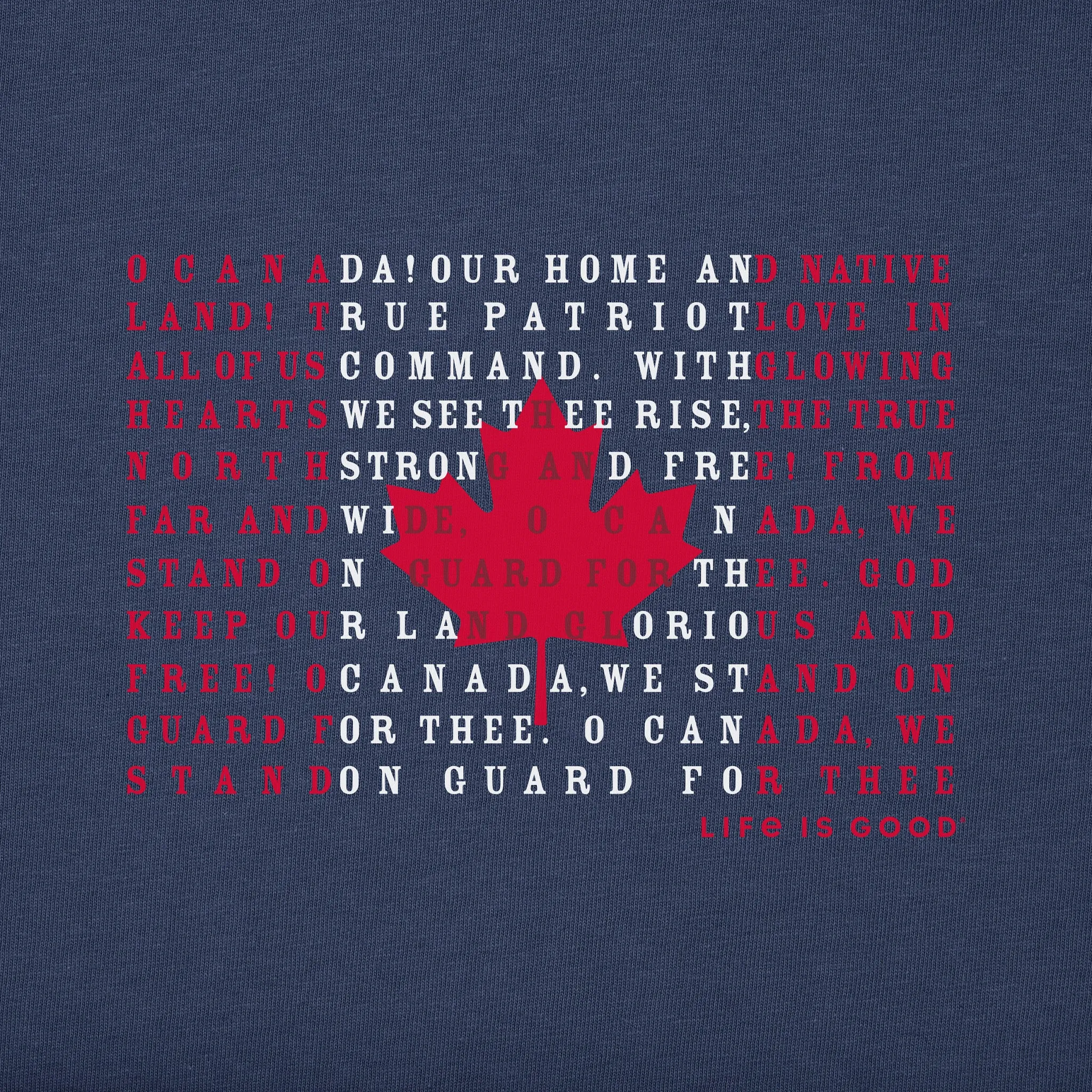 Women's Canada Anthem Flag Short Sleeve Tee Life is Good