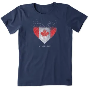 Women's Canada Heart of Hearts Short Sleeve Tee Life is Good