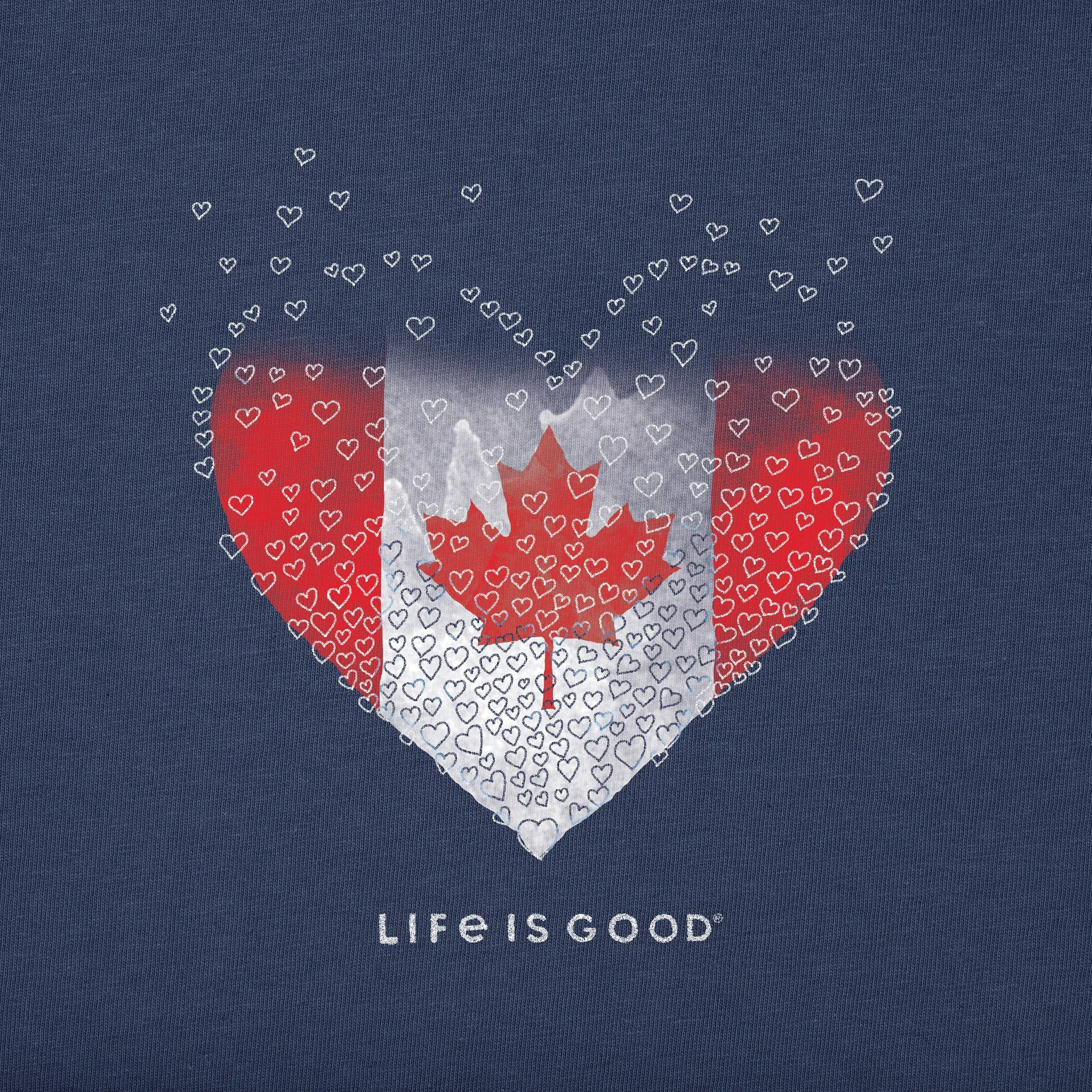 Women's Canada Heart of Hearts Short Sleeve Tee Life is Good