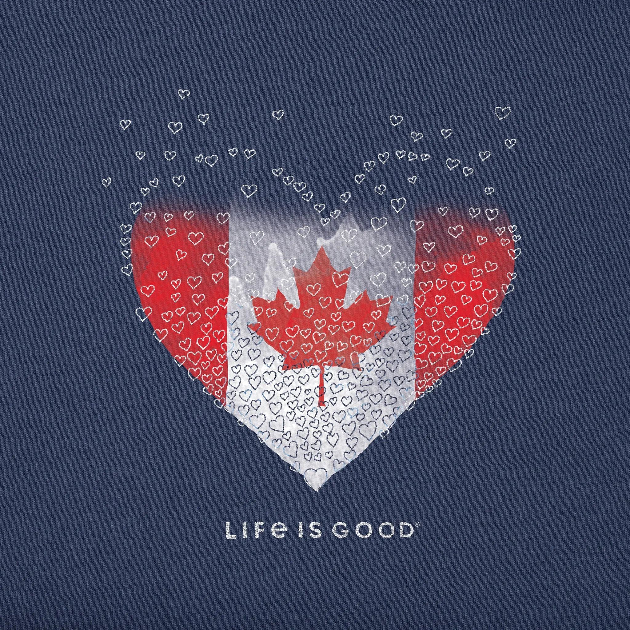 Women's Canada Heart of Hearts Short Sleeve Tee Life is Good