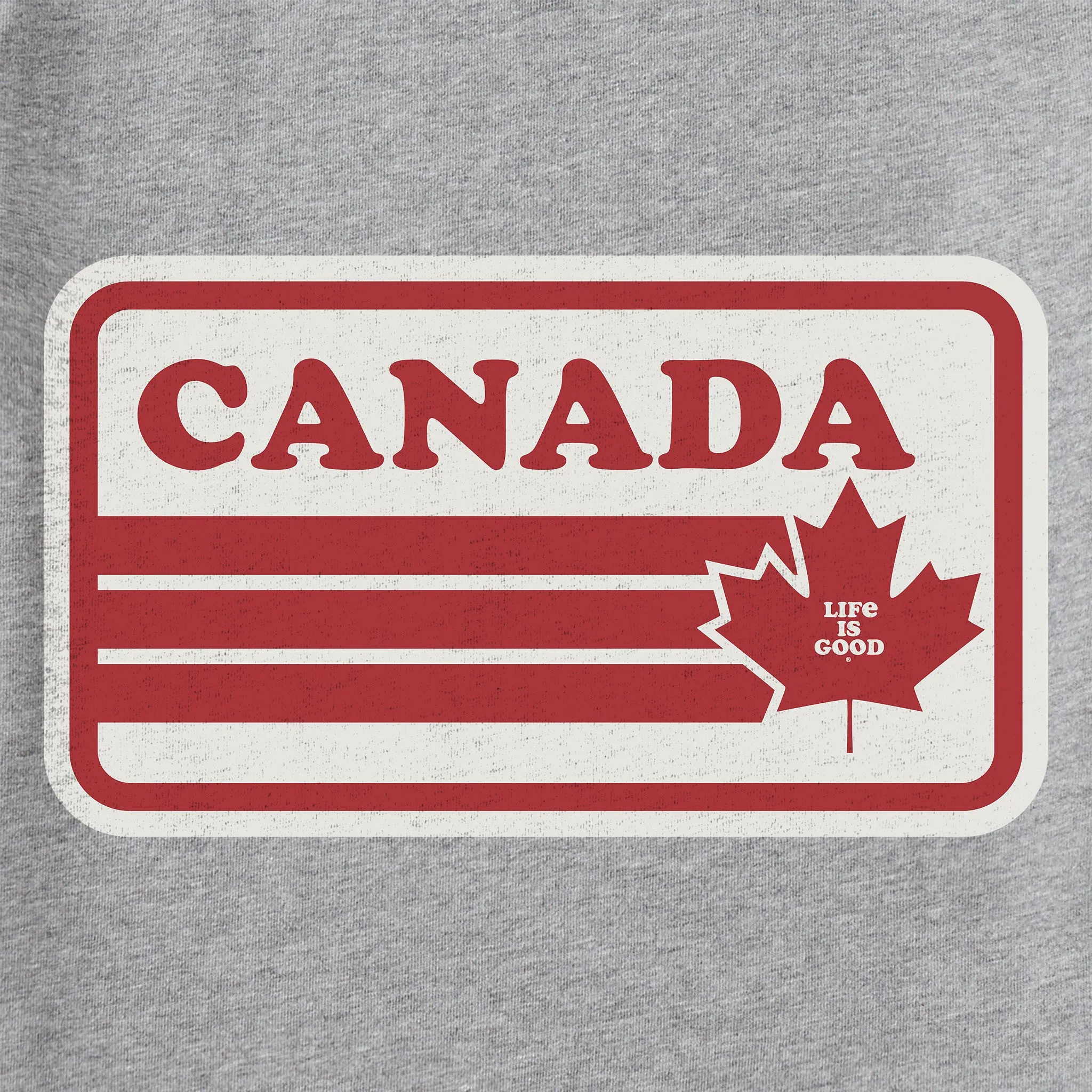Women's Canada Maple Stripes Short Sleeve Crusher Tee Life is Good