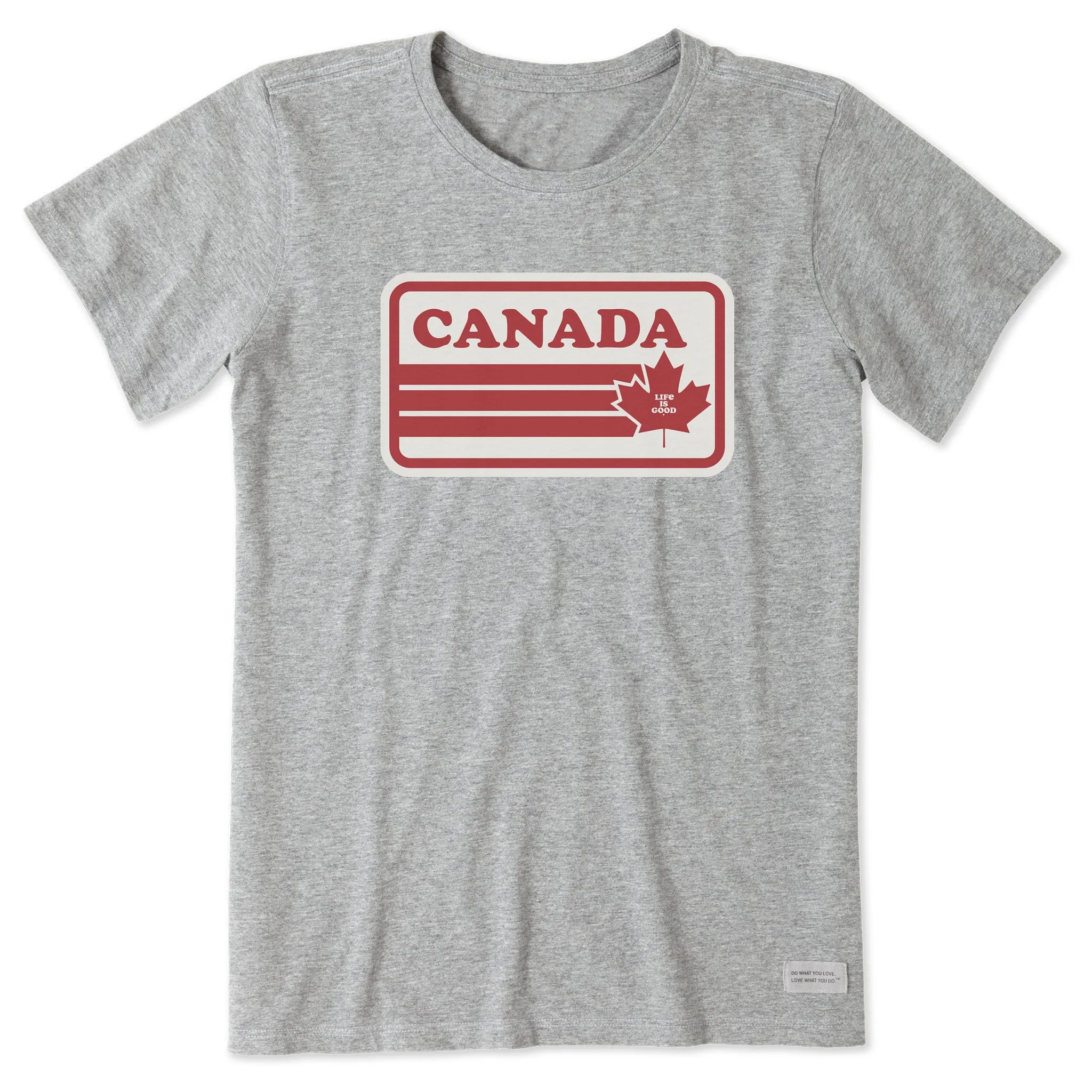 Women's Canada Maple Stripes Short Sleeve Crusher Tee Life is Good
