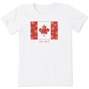 Women's Canadian Flag Daisies Short Sleeve Tee Life is Good
