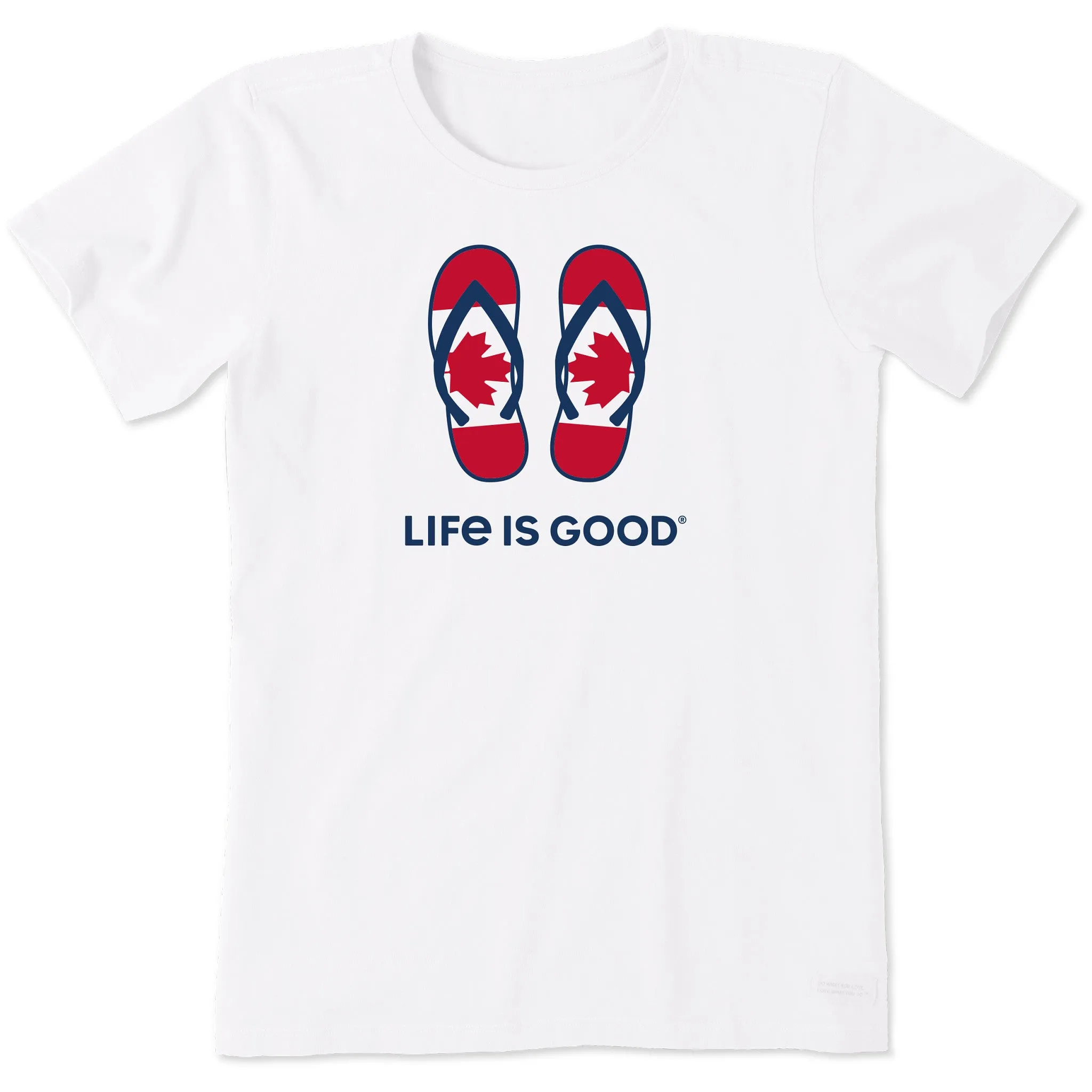 Women's Canadian Flip Flops Short Sleeve Tee Life is Good