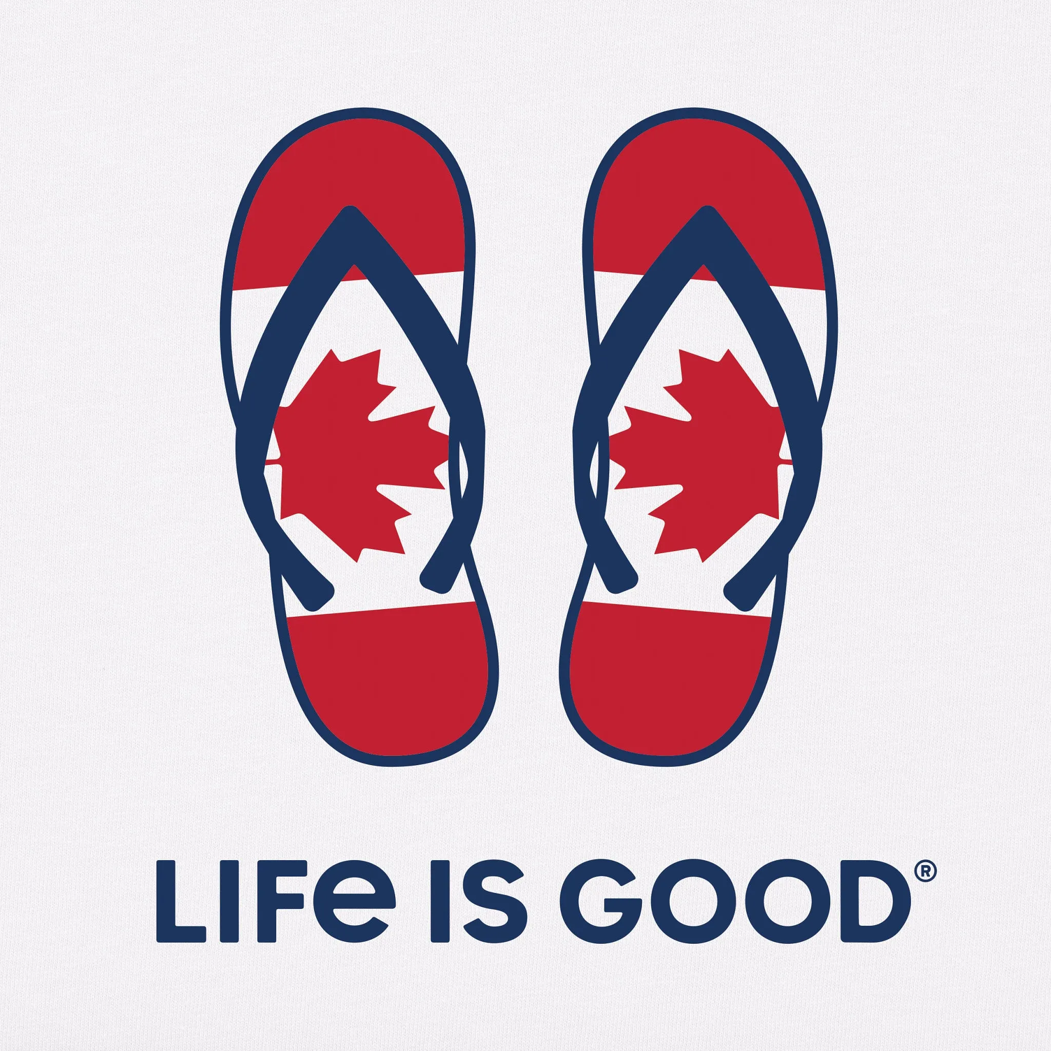 Women's Canadian Flip Flops Short Sleeve Tee Life is Good