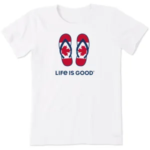 Women's Canadian Flip Flops Short Sleeve Tee Life is Good