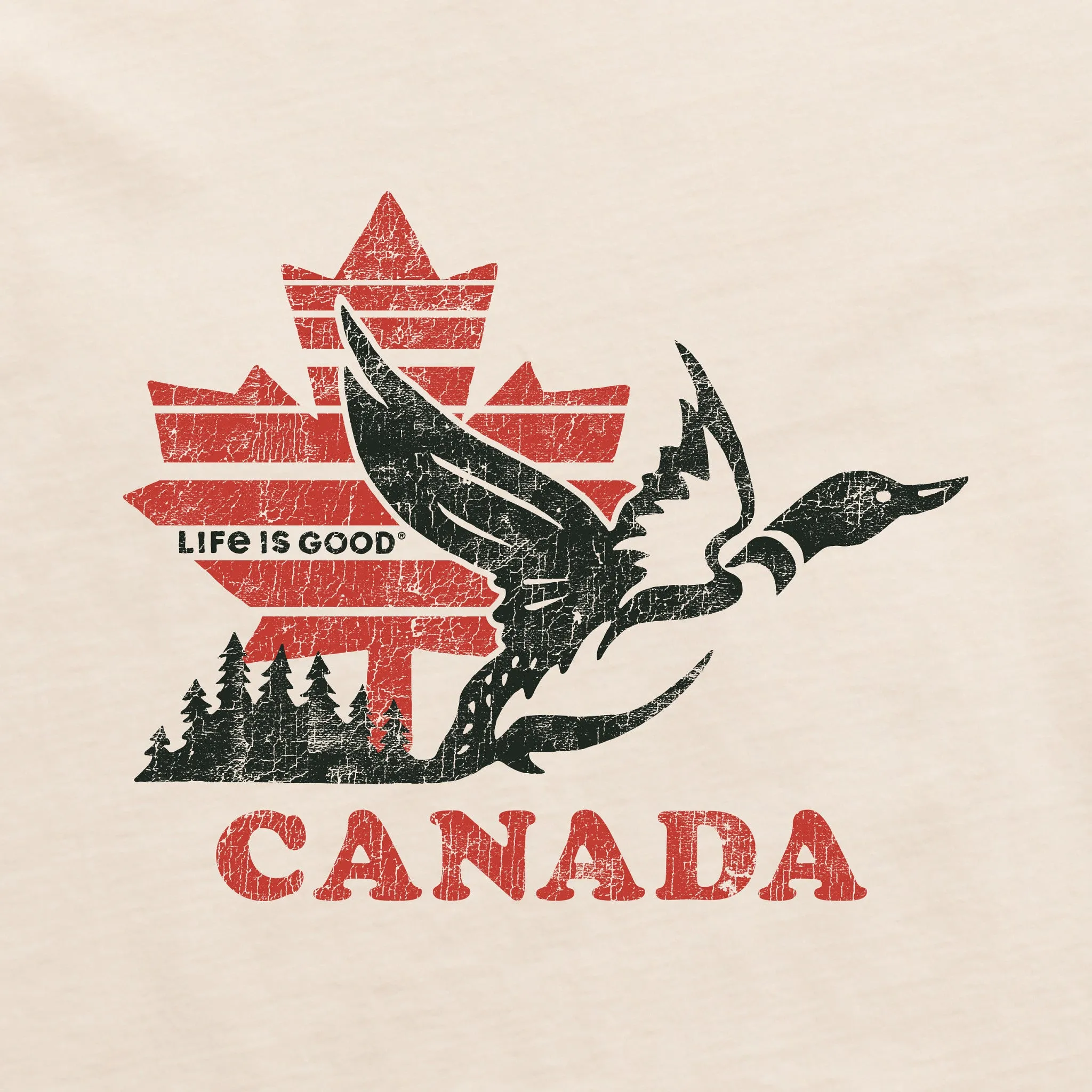 Women's Canadian Loon Short Sleeve Crusher Tee Life is Good