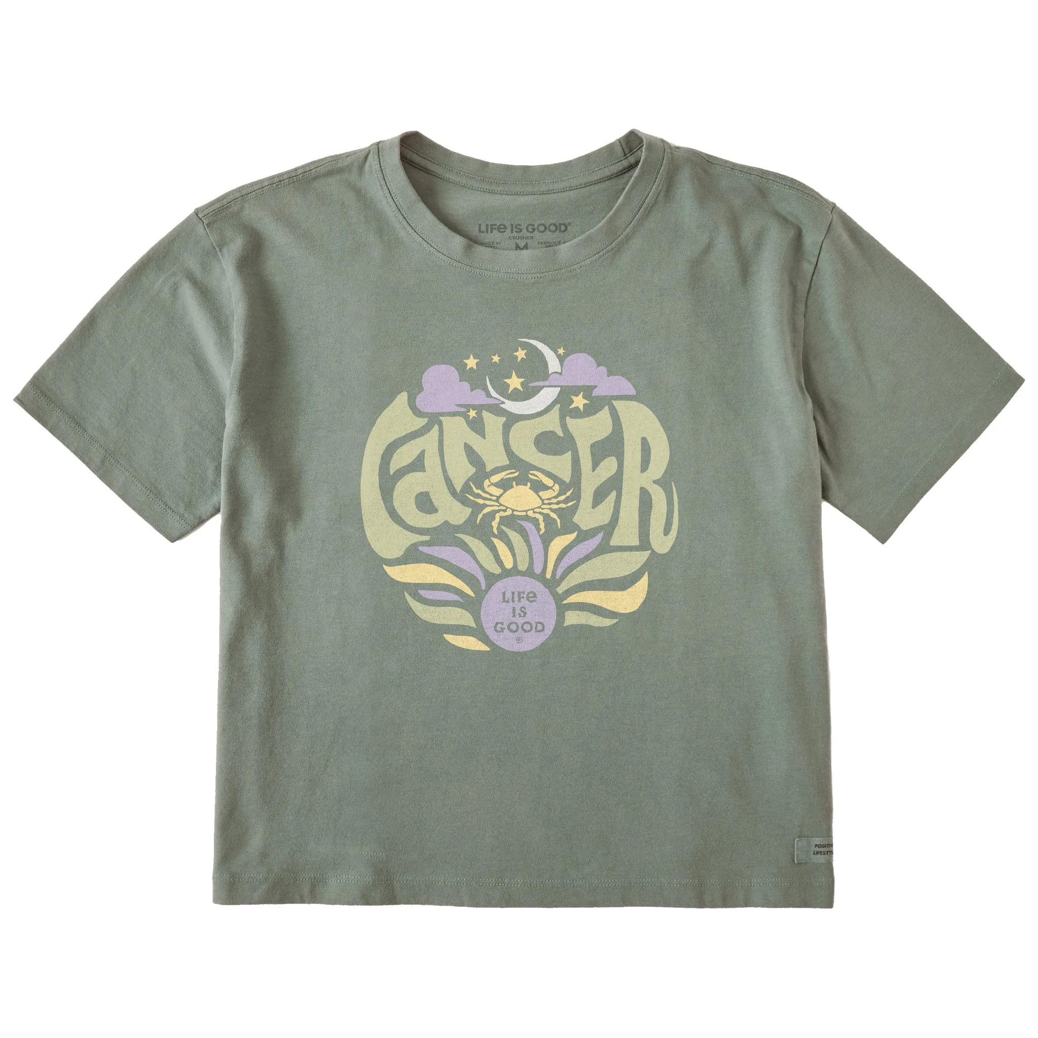 Women's Cancer  Zodiac Vibes Short Sleeve Crusher Boxy Tee Life is Good