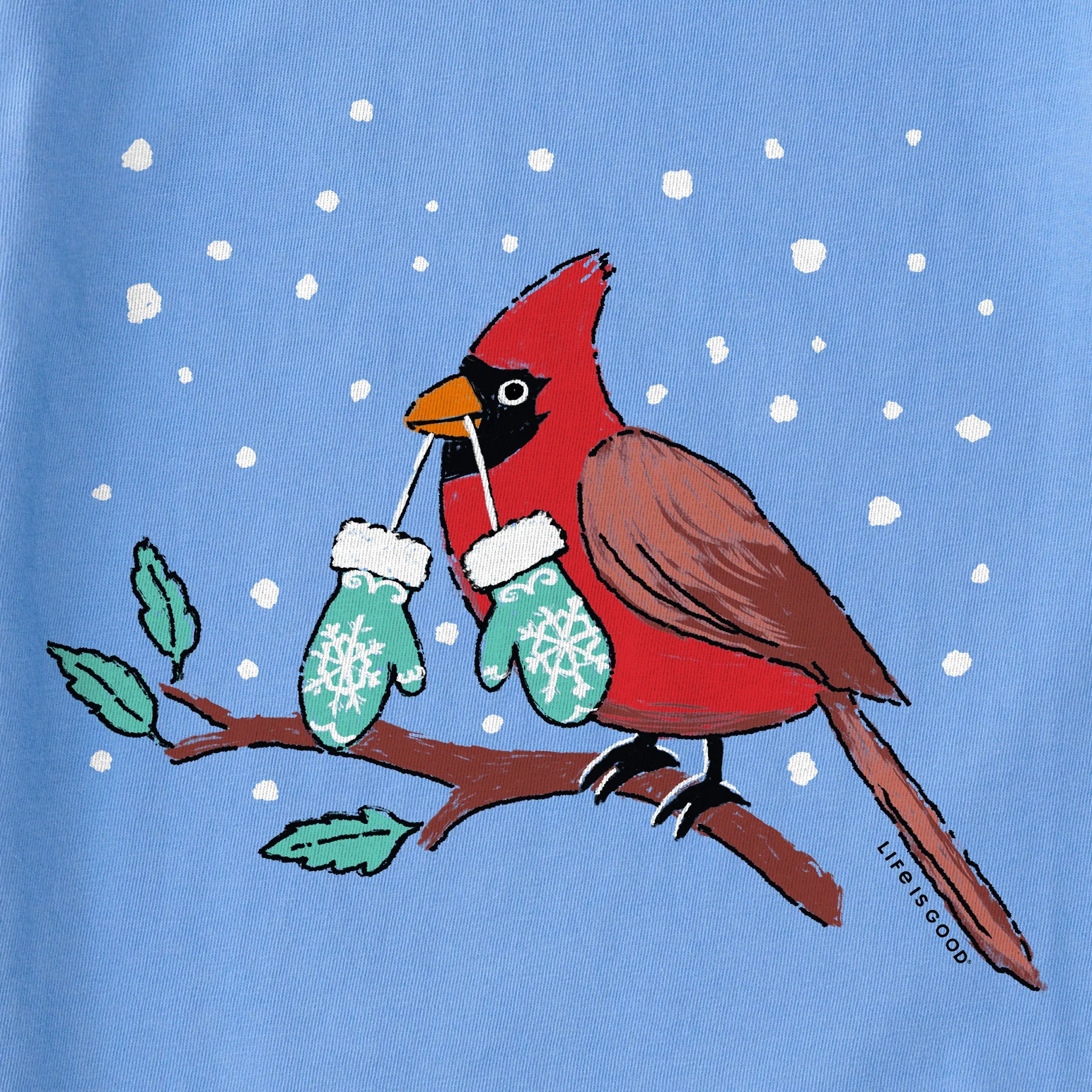Women's Cardinal Mittens Long Sleeve Crusher Tee Life is Good
