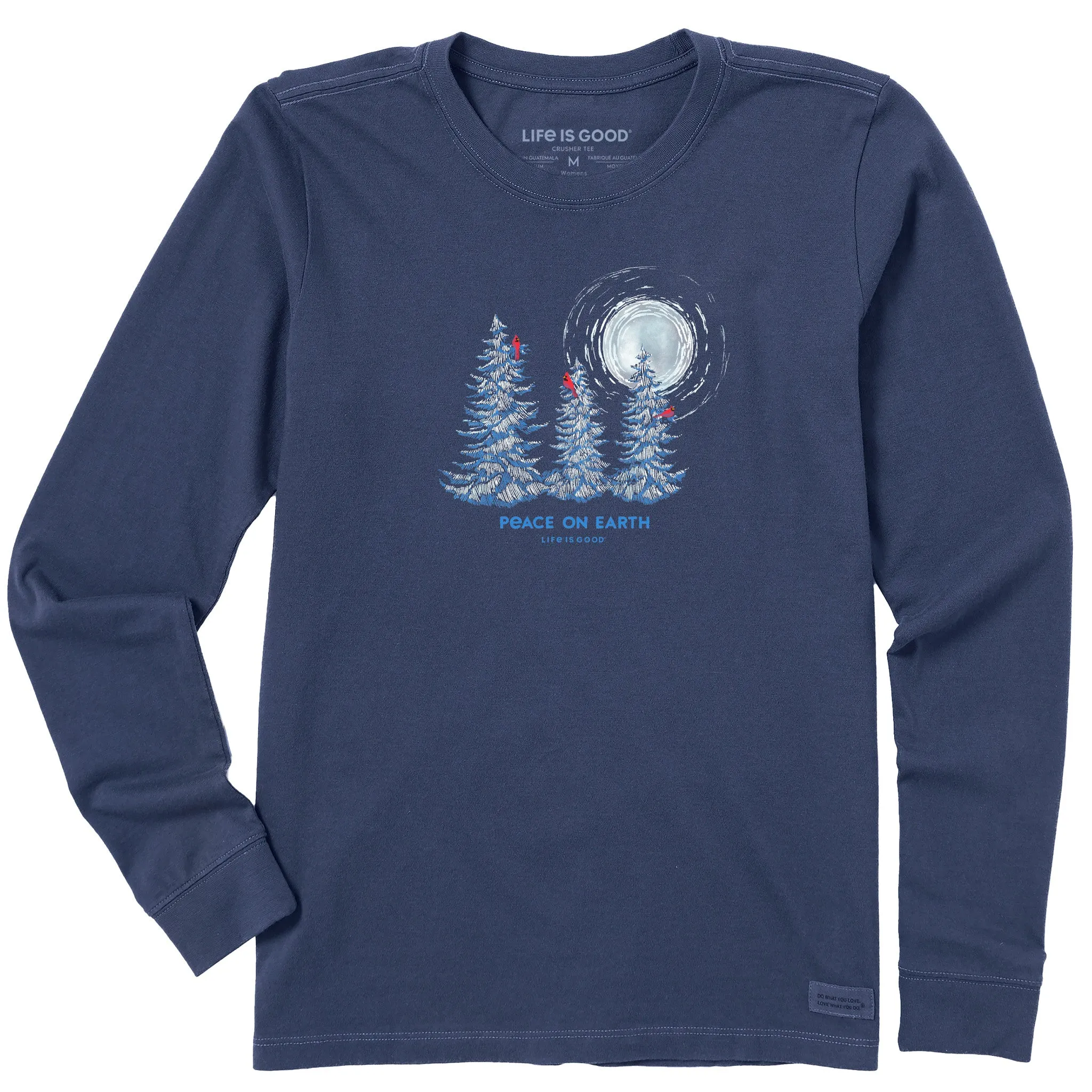 Women's Cardinals and Pines Peace on Earth Long Sleeve Crusher Tee Life is Good