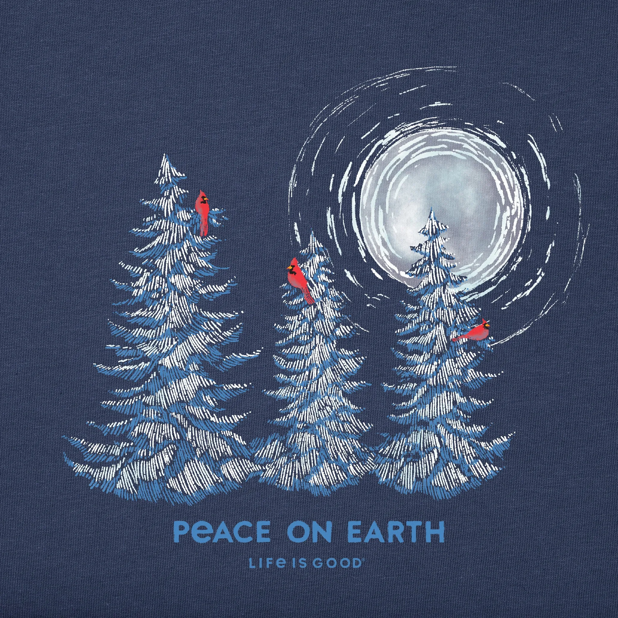 Women's Cardinals and Pines Peace on Earth Long Sleeve Crusher Tee Life is Good