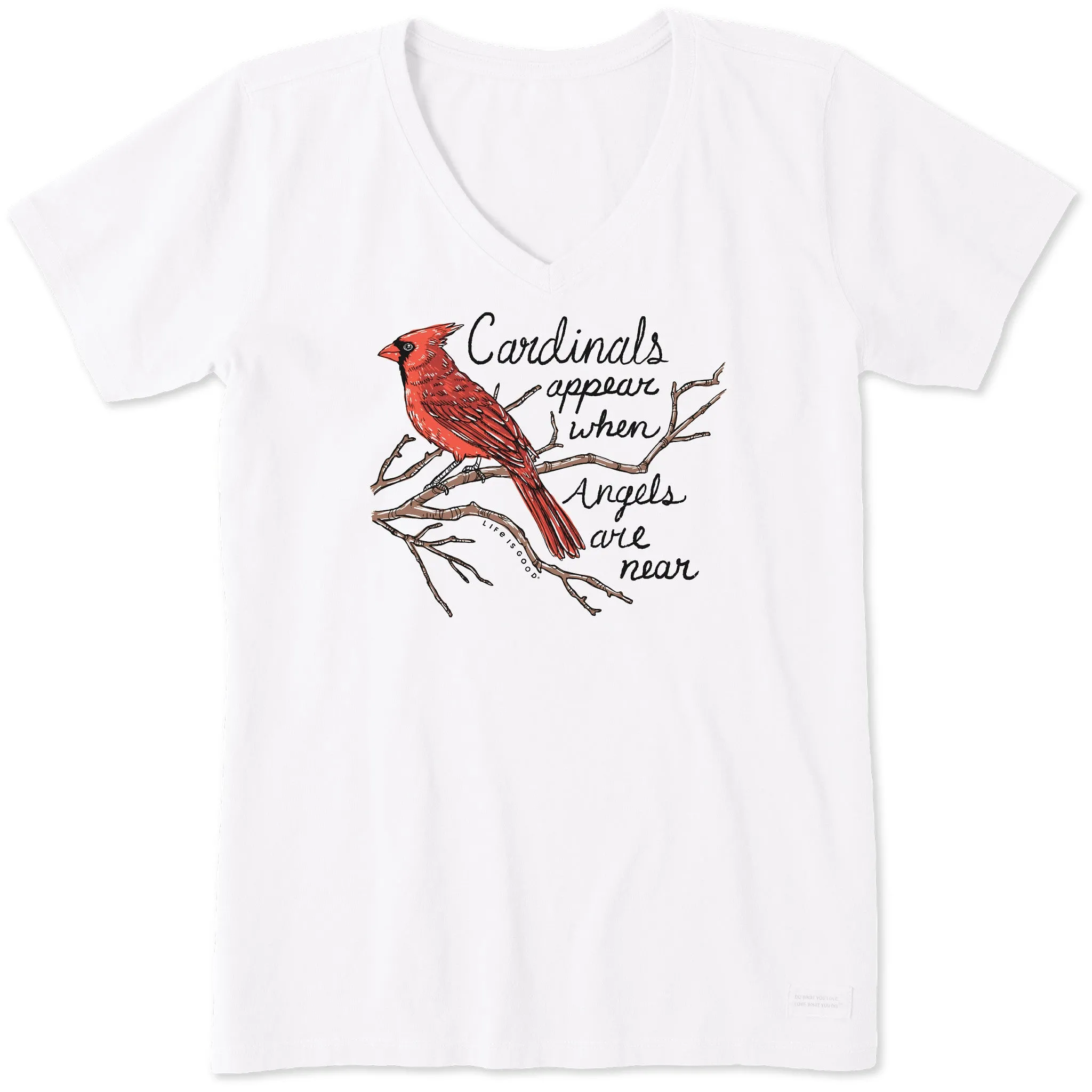 Women's Cardinals Appear Short Sleeve Crusher Vee Life is Good