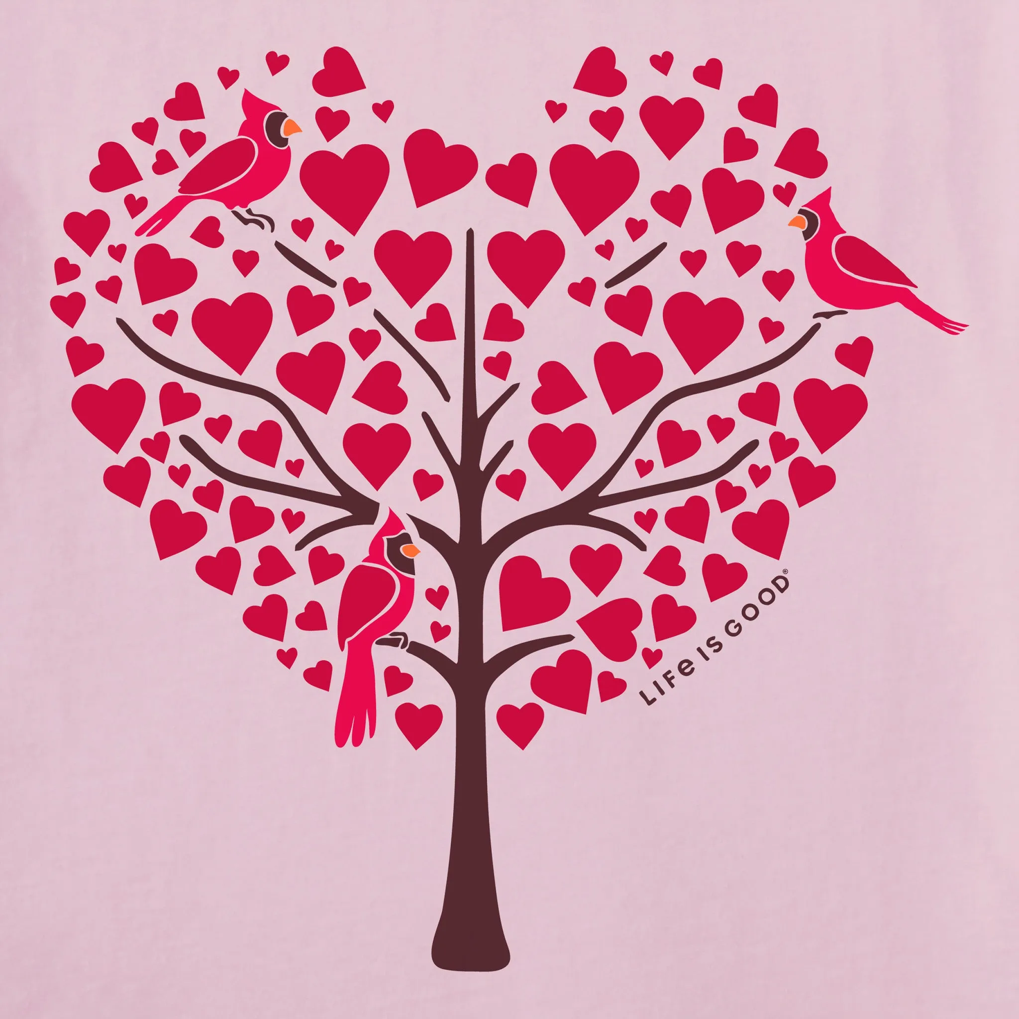 Women's Cardinals in Love Short Sleeve Crusher Vee Life is Good