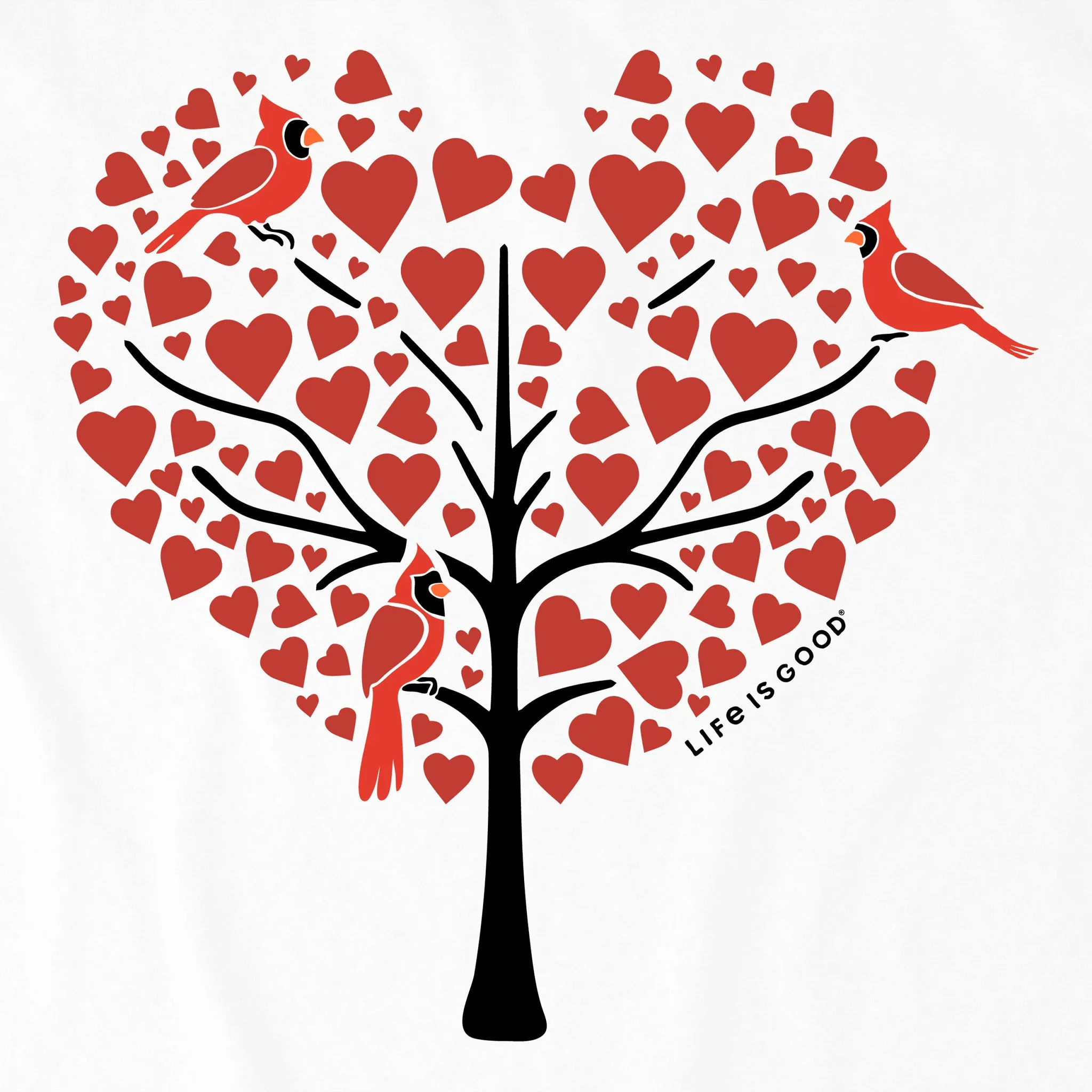 Women's Cardinals in Love Short Sleeve Crusher Vee Life is Good