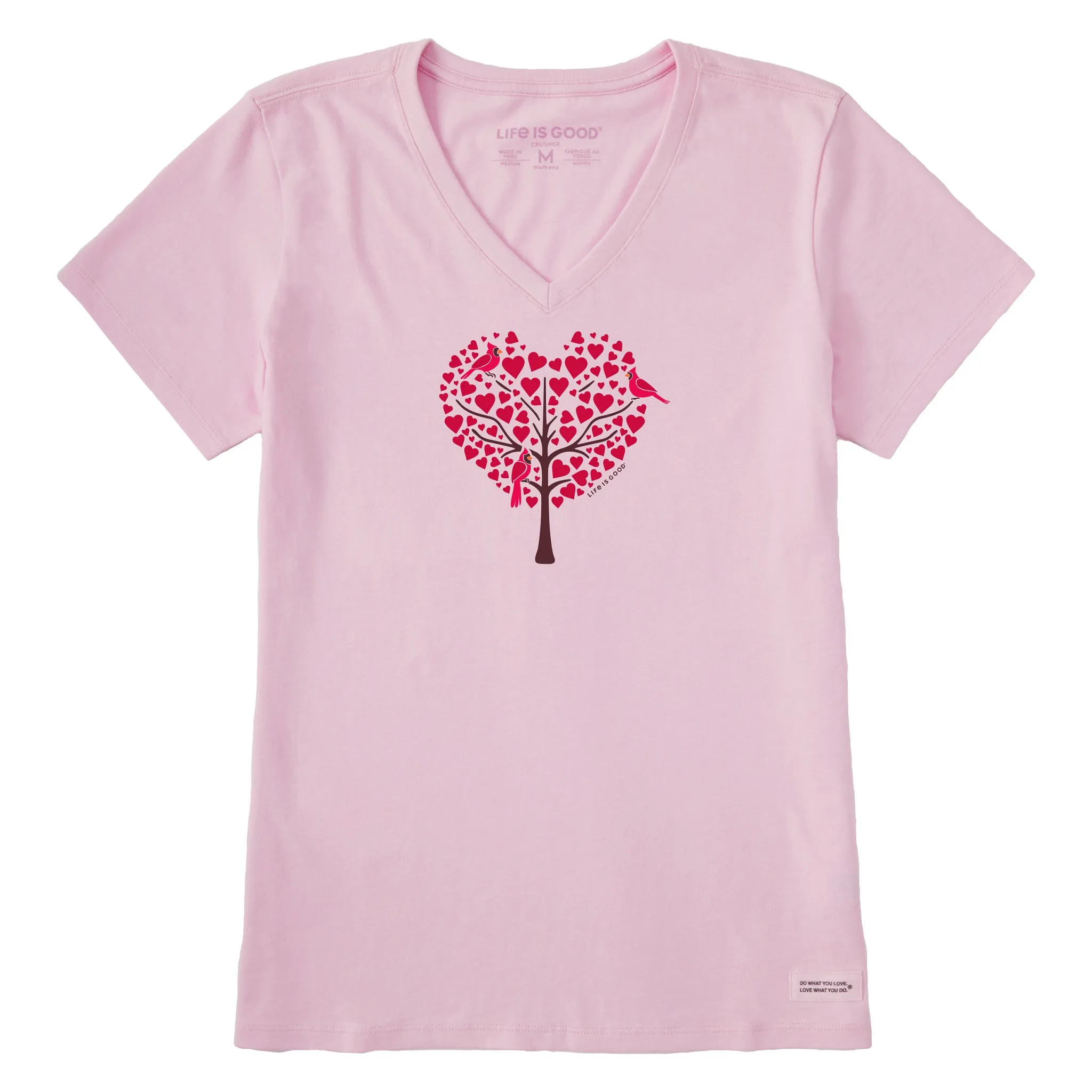Women's Cardinals in Love Short Sleeve Crusher Vee Life is Good