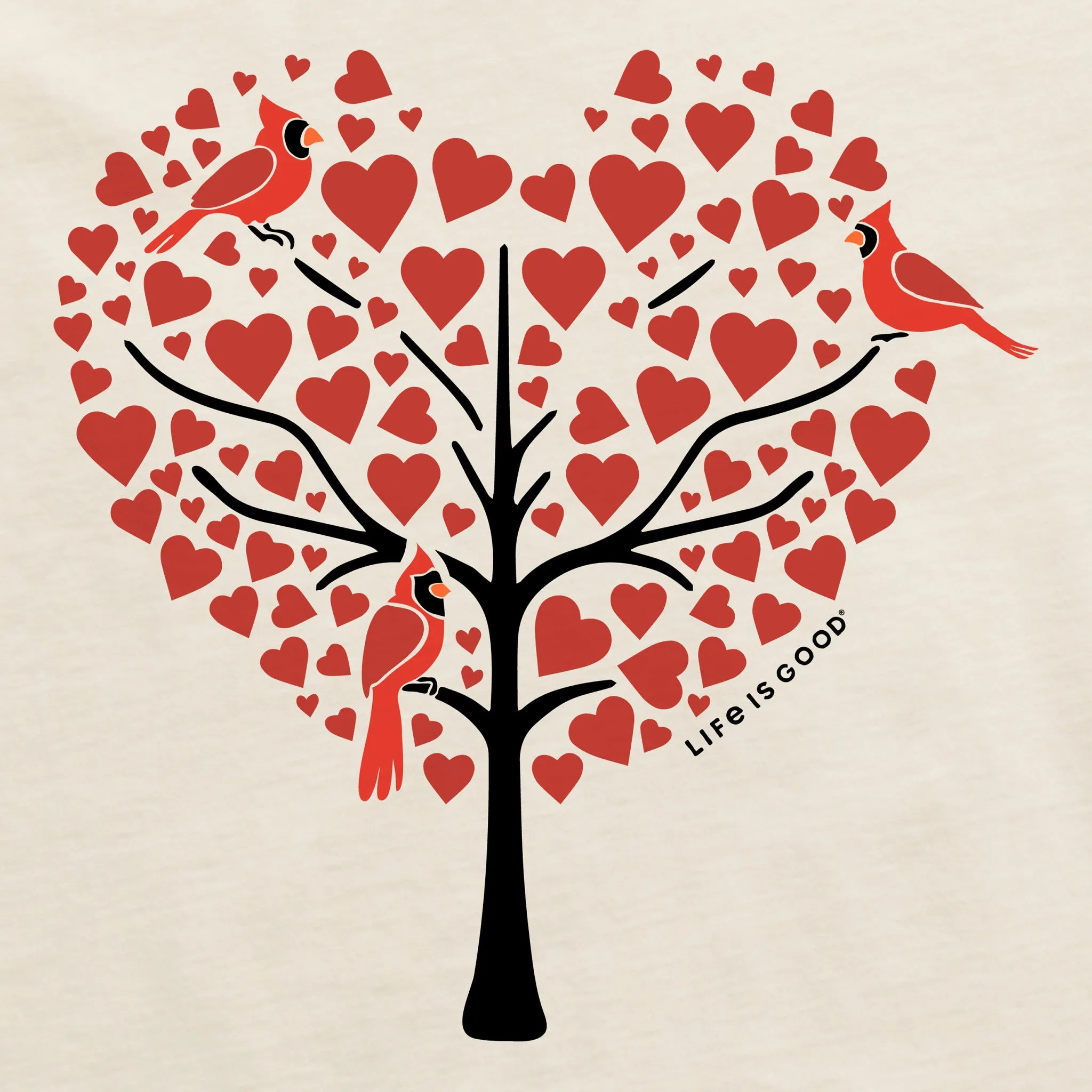 Women's Cardinals in Love Short Sleeve Crusher Vee Life is Good
