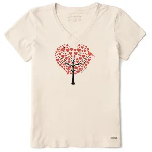 Women's Cardinals in Love Short Sleeve Crusher Vee Life is Good