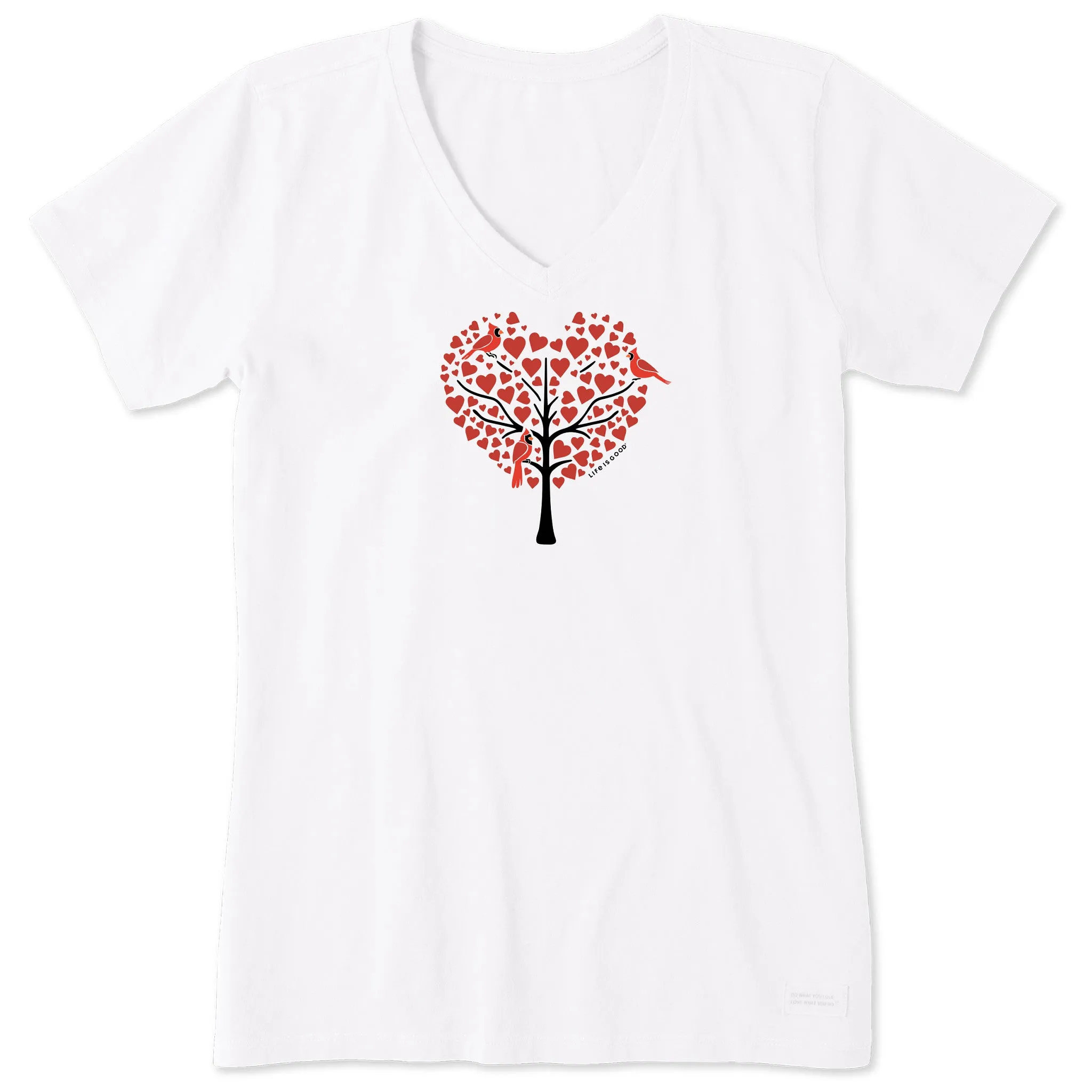 Women's Cardinals in Love Short Sleeve Crusher Vee Life is Good