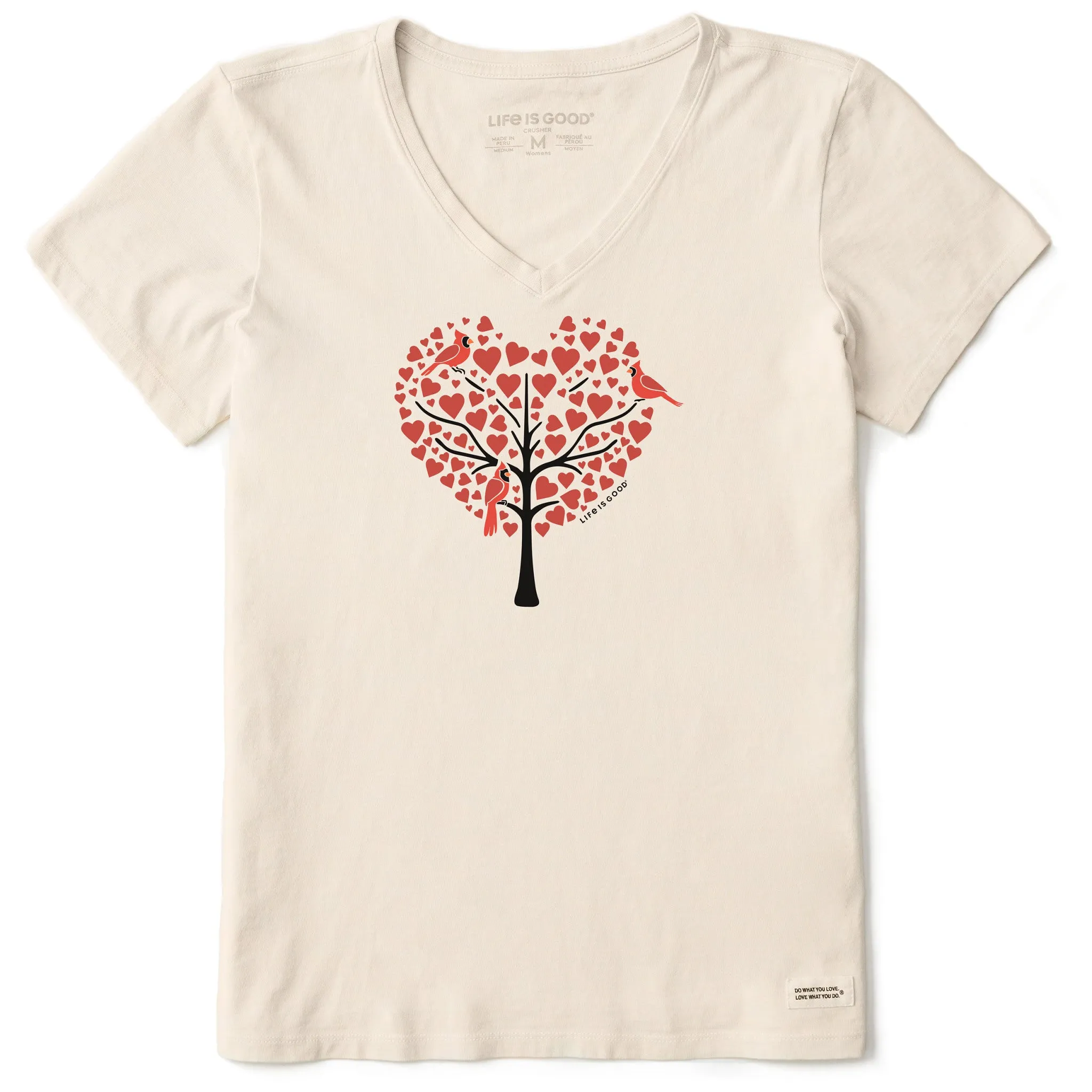 Women's Cardinals in Love Short Sleeve Crusher Vee Life is Good