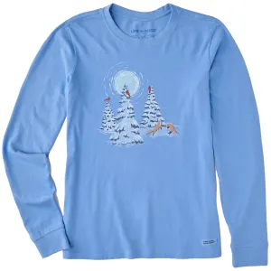 Women's Cardinals Snowy Trees Foxes Long Sleeve Crusher Tee Life is Good