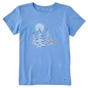 Women's Cardinals Snowy Trees Foxes Short Sleeve Crusher Tee Life is Good