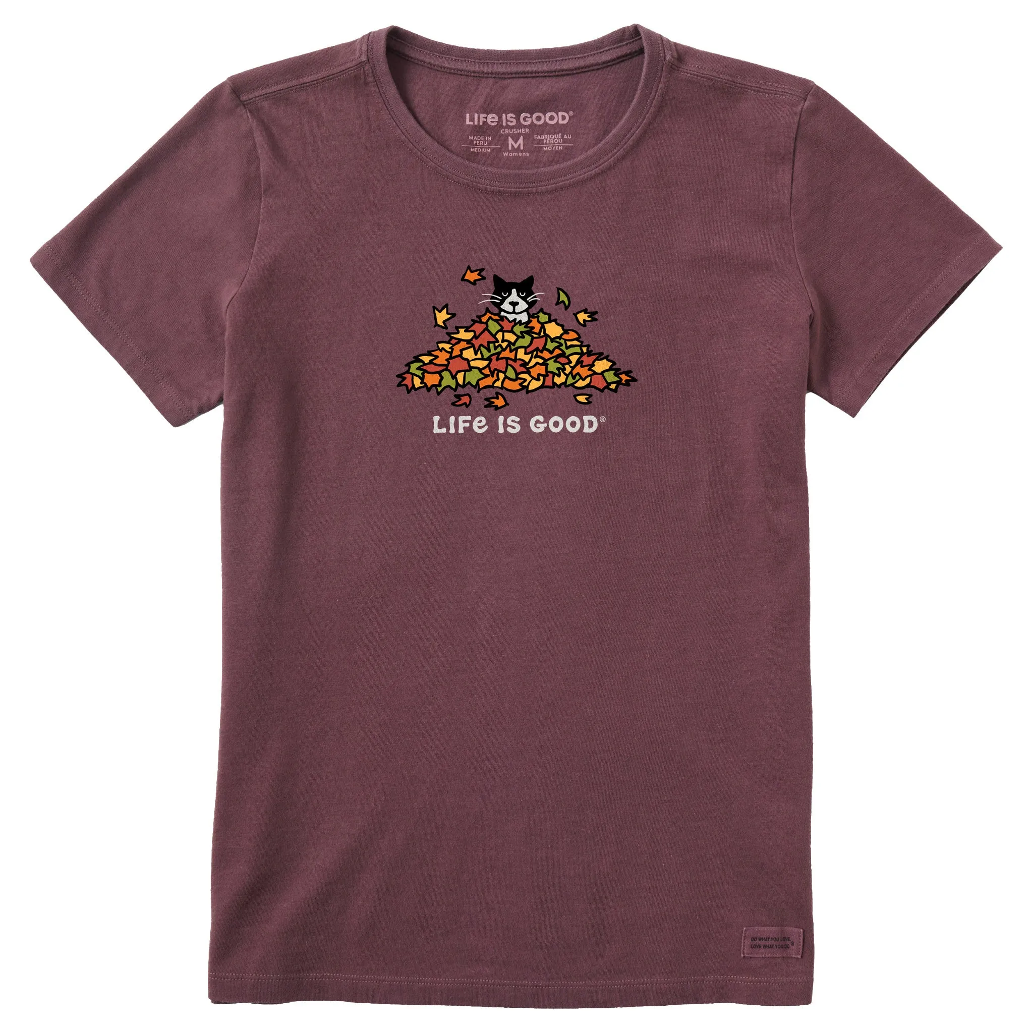 Women's Cat Gets Up and Leaves Short Sleeve Crusher Tee Life is Good