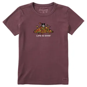 Women's Cat Gets Up and Leaves Short Sleeve Crusher Tee Life is Good