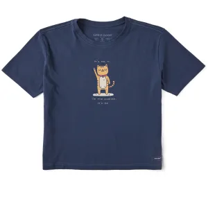 Women's Cat I'm the Problem Short Sleeve Crusher Boxy Tee Life is Good