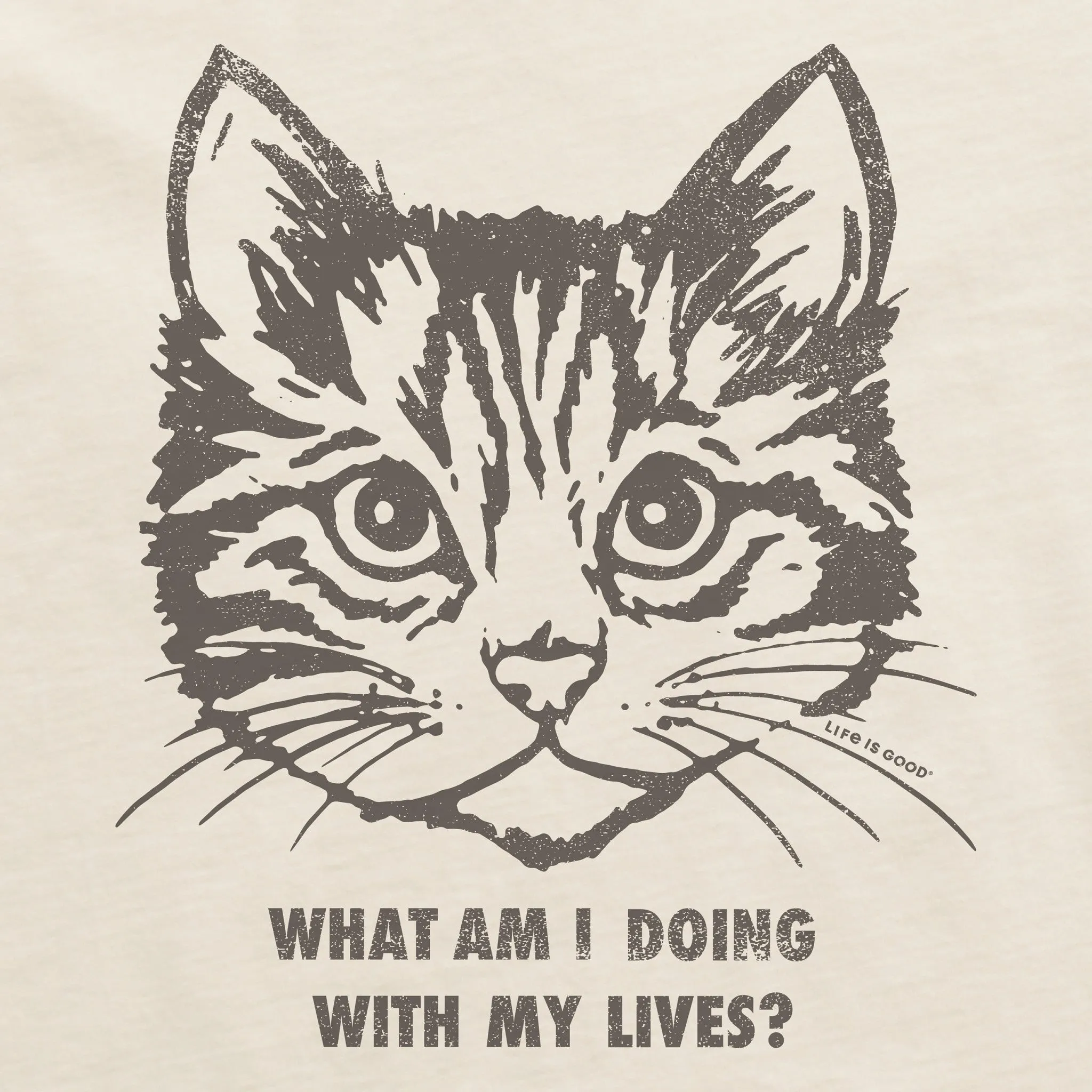 Women's Cat Lives Long Sleeve Crusher Boxy Tee Life is Good